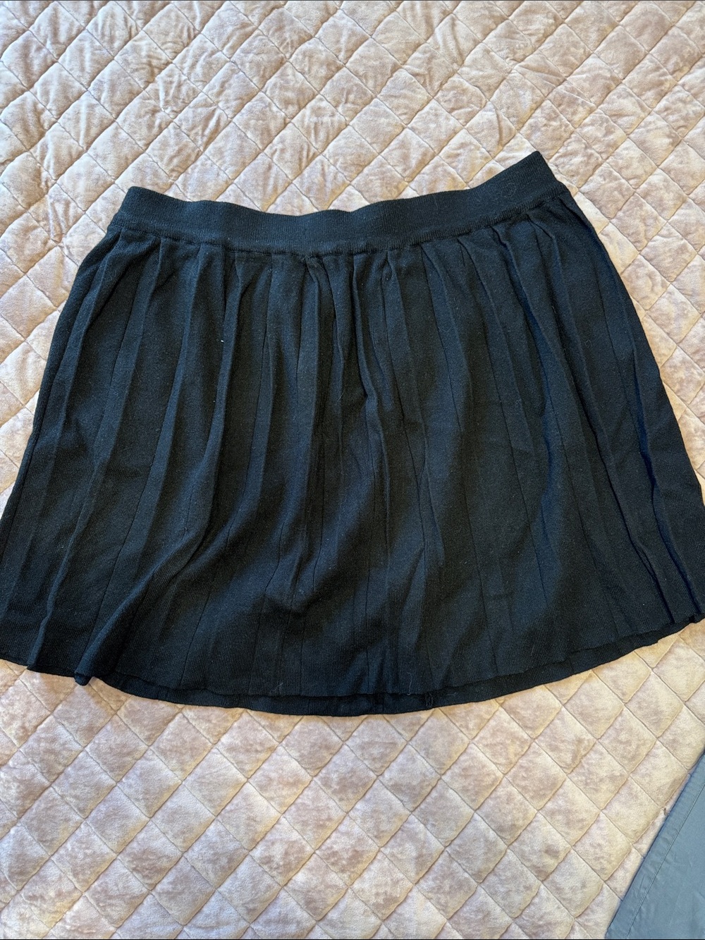 Cider Black Pleated Mini Skirt